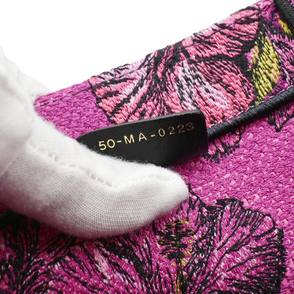 CHRISTIAN DIOR Medium Book Oblique Embroidered Canvas Tote Bag Pink