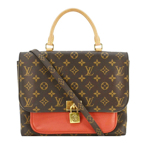 LOUIS VUITTON Marignan Monogram Canvas Shoulder Bag Coquelicot