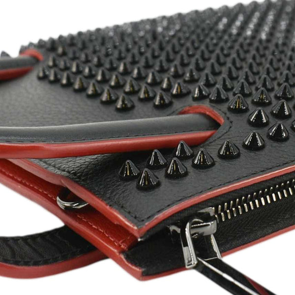 CHRISTIAN LOUBOUTIN Trick Track Small Spiked Leather Clutch Black