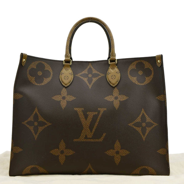 LOUIS VUITTON Onthego GM Giant Monogram Canvas Tote Shoulder Bag Brown