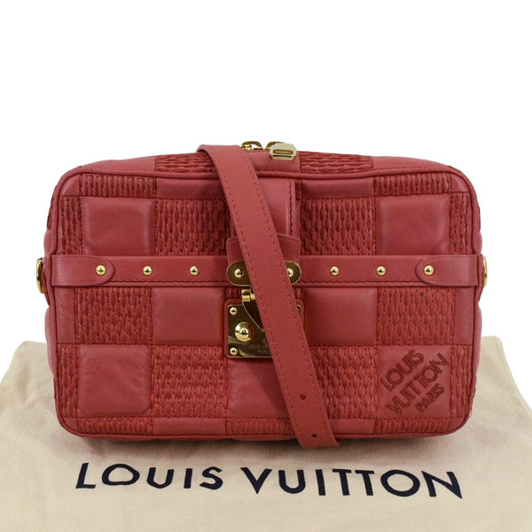 LOUIS VUITTON Troca MM Damier Lambskin Leather Shoulder Bag Pink