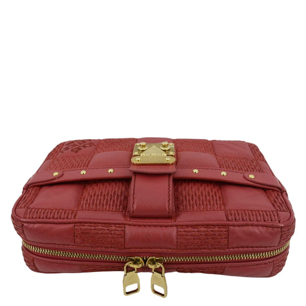 LOUIS VUITTON Troca MM Damier Lambskin Leather Shoulder Bag Pink