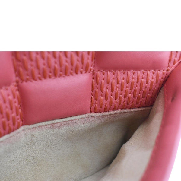 LOUIS VUITTON Troca MM Damier Lambskin Leather Shoulder Bag Pink
