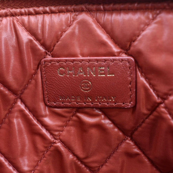 CHANEL Classic O-Case Leather Zip Pouch Red