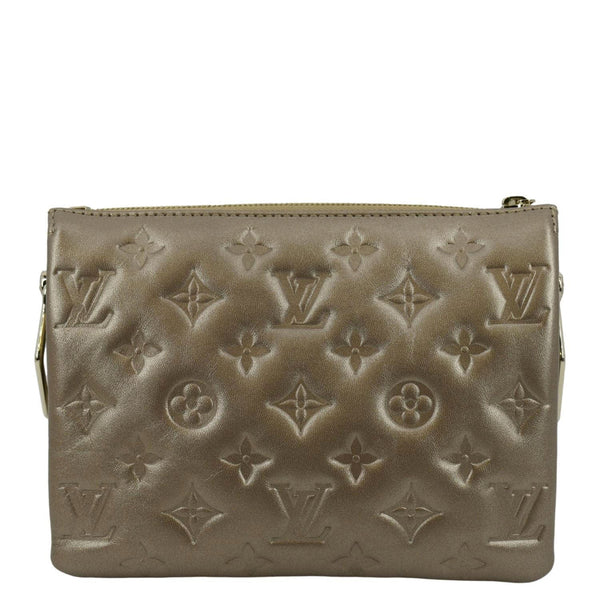 LOUIS VUITTON Coussin BB Monogram Embossed Leather Shoulder Bag Gold