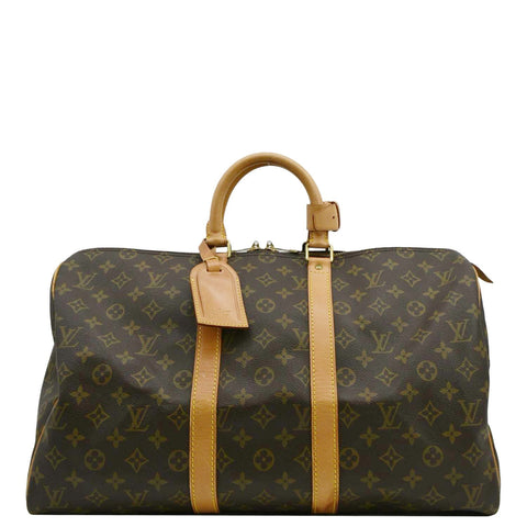 LOUIS VUITTON Keepall 45 Monogram Canvas Travel Bag Brown