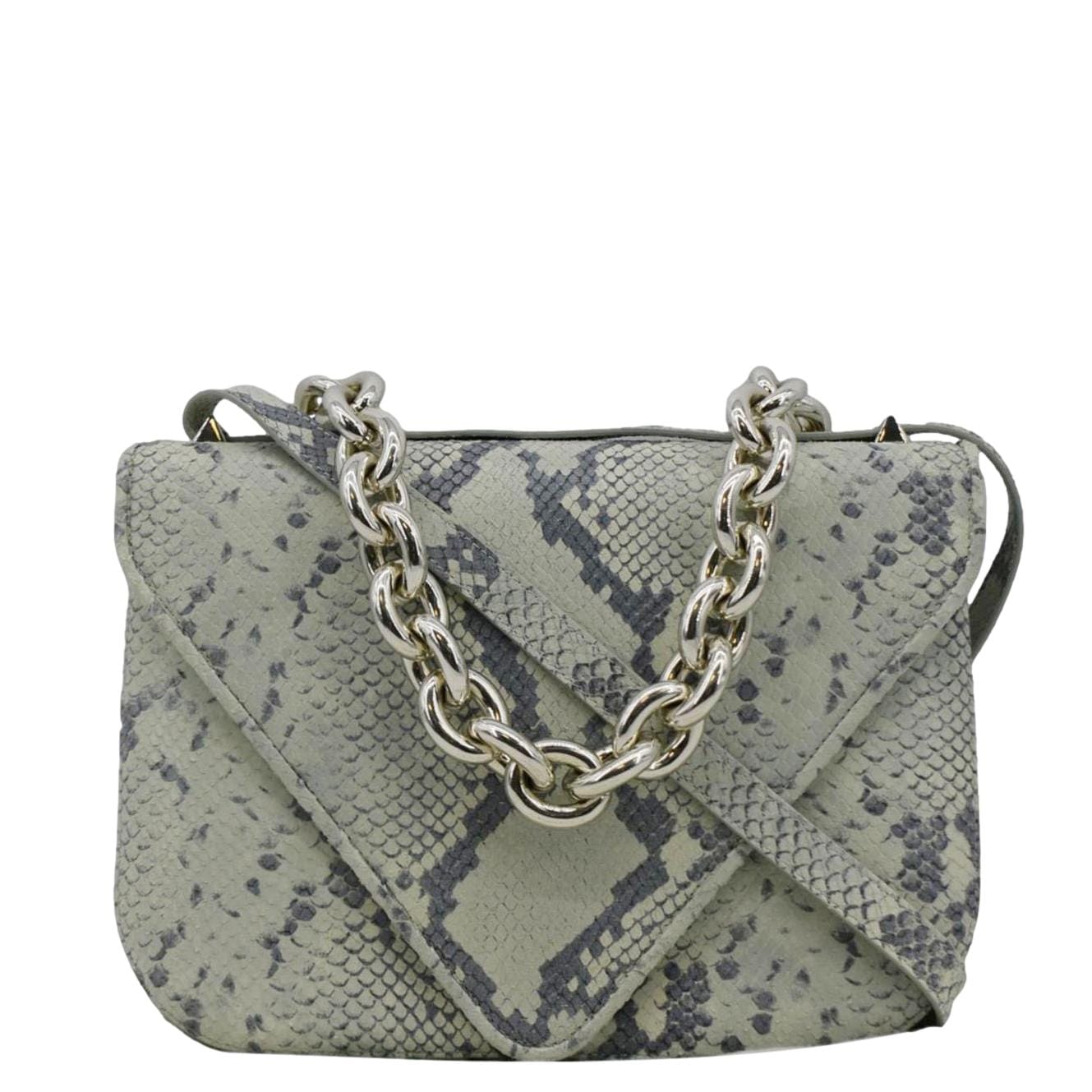 BOTTEGA VENETA Mount Envelope Crossbody Bag Light Green front side