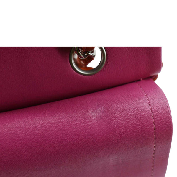 CHANEL Classic Medium Double Flap Patent Leather Shoulder Bag Red