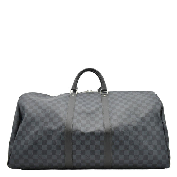 LV Keepall 55 Bandouliere Damier Cobalt Black Travel Bag  back look