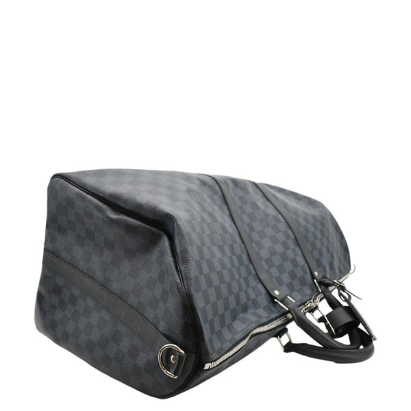 LV Keepall 55 Bandouliere Damier Cobalt Black Travel Bag  corner lok