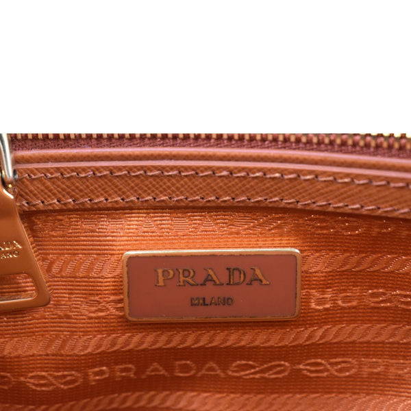 PRADA Galleria Double-Zip Saffiano Leather Tote Bag Orange