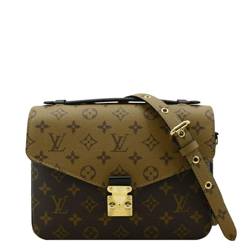 LOUIS VUITTON Metis Pochette Reverse Monogram Canvas Crossbody Bag Brown
