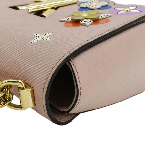 LOUIS VUITTON Twist MM Bloom Flower Epi Leather Chain Shoulder Bag Pink