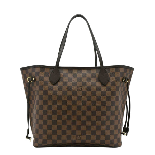LOUIS VUITTON Neverfull MM Damier Ebene Tote Bag Brown