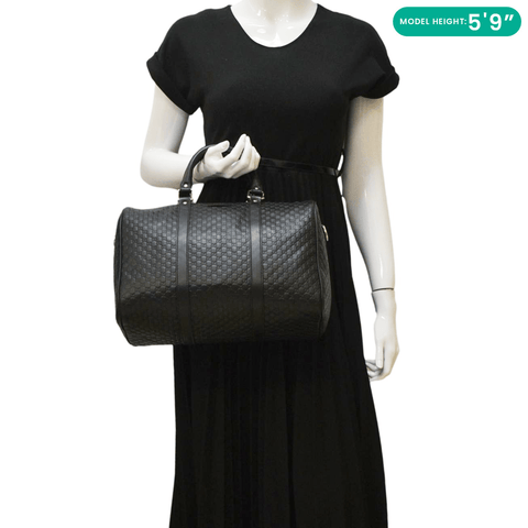 GUCCI  GG Microguccissima Boston Travel Bag Black 449646