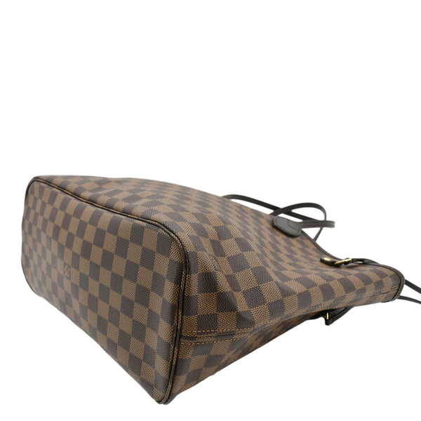 LOUIS VUITTON Neverfull MM Damier Ebene Tote Bag Brown
