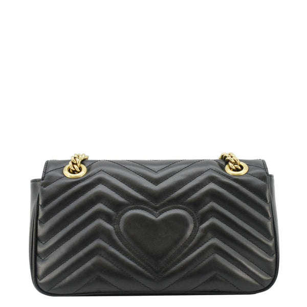 GUCCI GG Marmont Small Matelasse Leather Crossbody Bag Black 443497