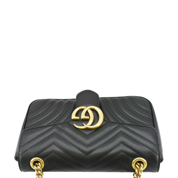 GUCCI GG Marmont Small Matelasse Leather Crossbody Bag Black 443497