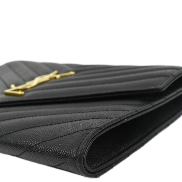YVES SAINT LAURENT Clutch Medium Matelasse Leather Pouch Black