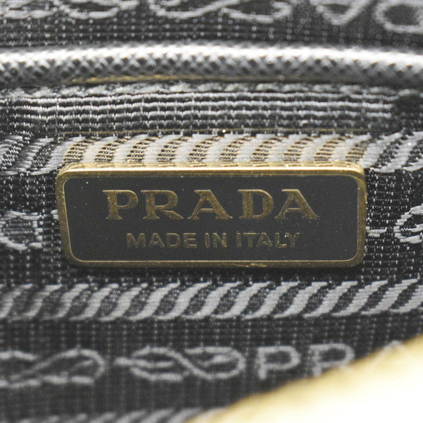PRADA Vitello Phenix Mini Saffiano Leather Shoulder Bag White