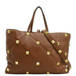VALENTINO Large Roman Stud Tote Bag Saddle Brown