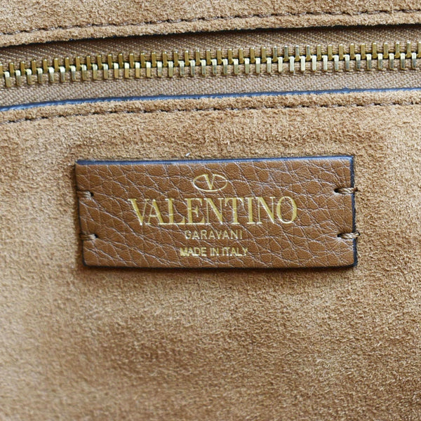 VALENTINO Large Roman Stud Tote Bag Saddle Brown