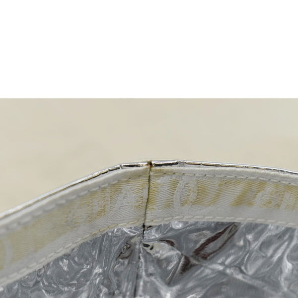 CHANEL Foil No.5 Canvas Chain Shopping Tote Bag White