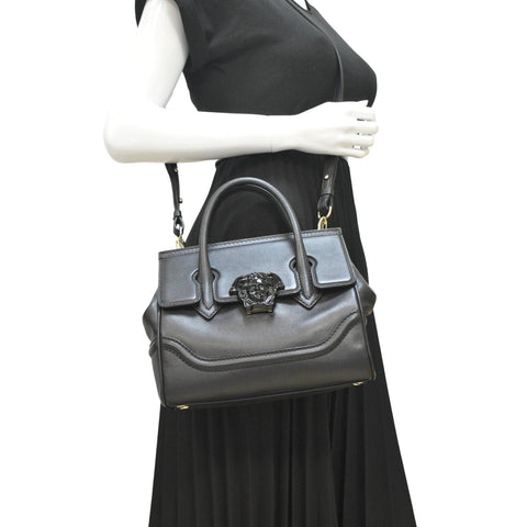 VERSACE Palazzo Empire Leather Crossbody Bag Black