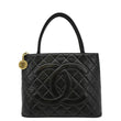 CHANEL Medallion  Tote Bag Black front side
