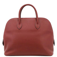 HERMES Bolide 30 Vintage Taurillon Leather Satchel Bag Maroon