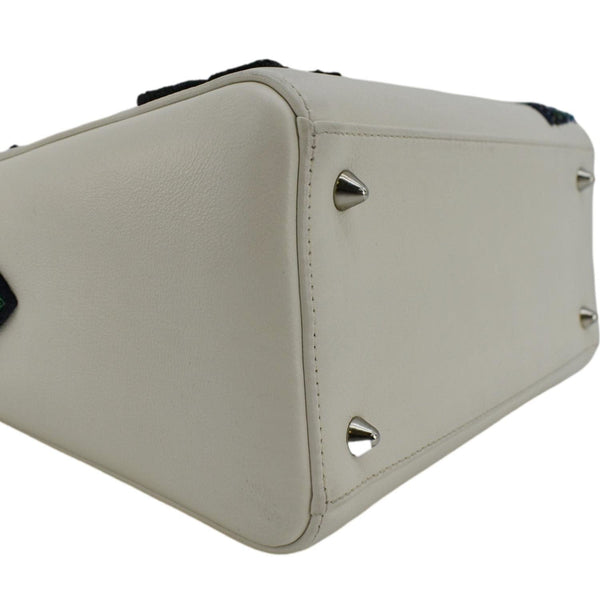 CHRISTIAN DIOR Lady Dior Patch Embellished Leather Tote Bag White