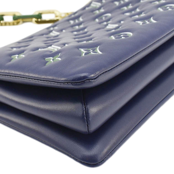 LOUIS VUITTON Coussin PM Monogram Embossed Leather Crossbody Bag Blue