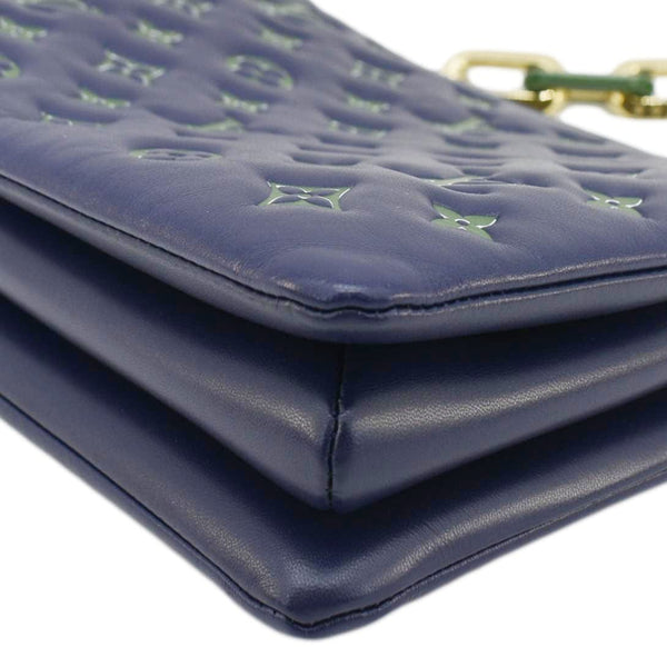 LOUIS VUITTON Coussin PM Monogram Embossed Leather Crossbody Bag Blue