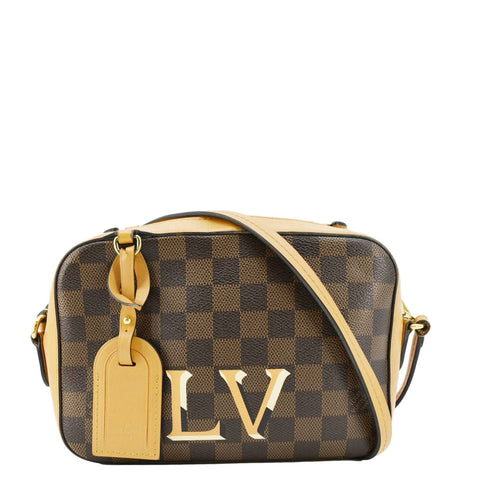 LOUIS VUITTON Santa Monica Damier Ebene Crossbody Bag Brown
