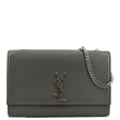 YVES SAINT LAURENT Kate Leather Shoulder Bag Gray