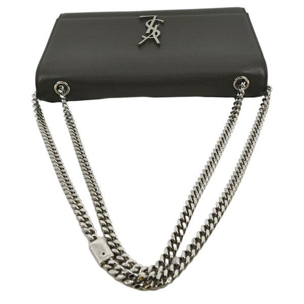 YVES SAINT LAURENT Kate Leather Shoulder Bag Gray