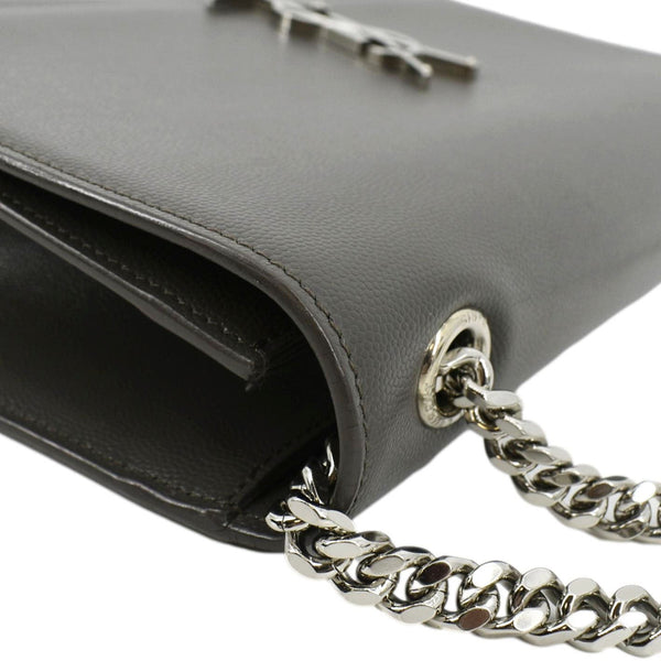 YVES SAINT LAURENT Kate Leather Shoulder Bag Gray