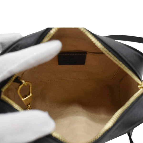 GUCCI Ophidia Web Mini  Leather Crossbody Bag Black 719885