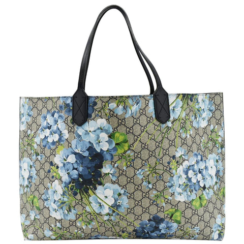 GUCCI GG Supreme Monogram Blooms Large Reversible Tote Beige DD18809