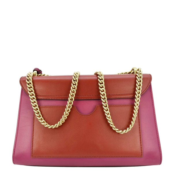 GUCCI Padlock Medium Leathrer Chain Shoulder Bag Red 409486