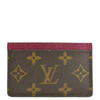 LOUIS VUITTON Monogram Canvas Card Holder Cerise