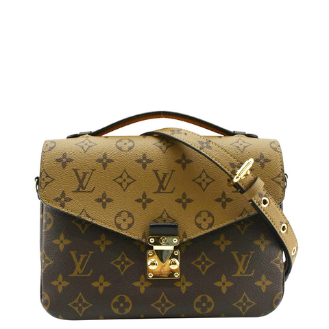 LOUIS VUITTON Metis Pochette Reverse Monogram Canvas Crossbody Bag Brown