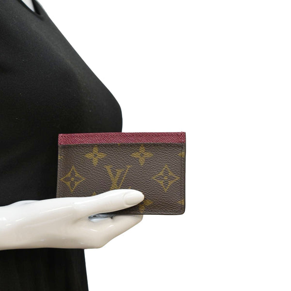 LOUIS VUITTON Monogram Canvas Card Holder Cerise
