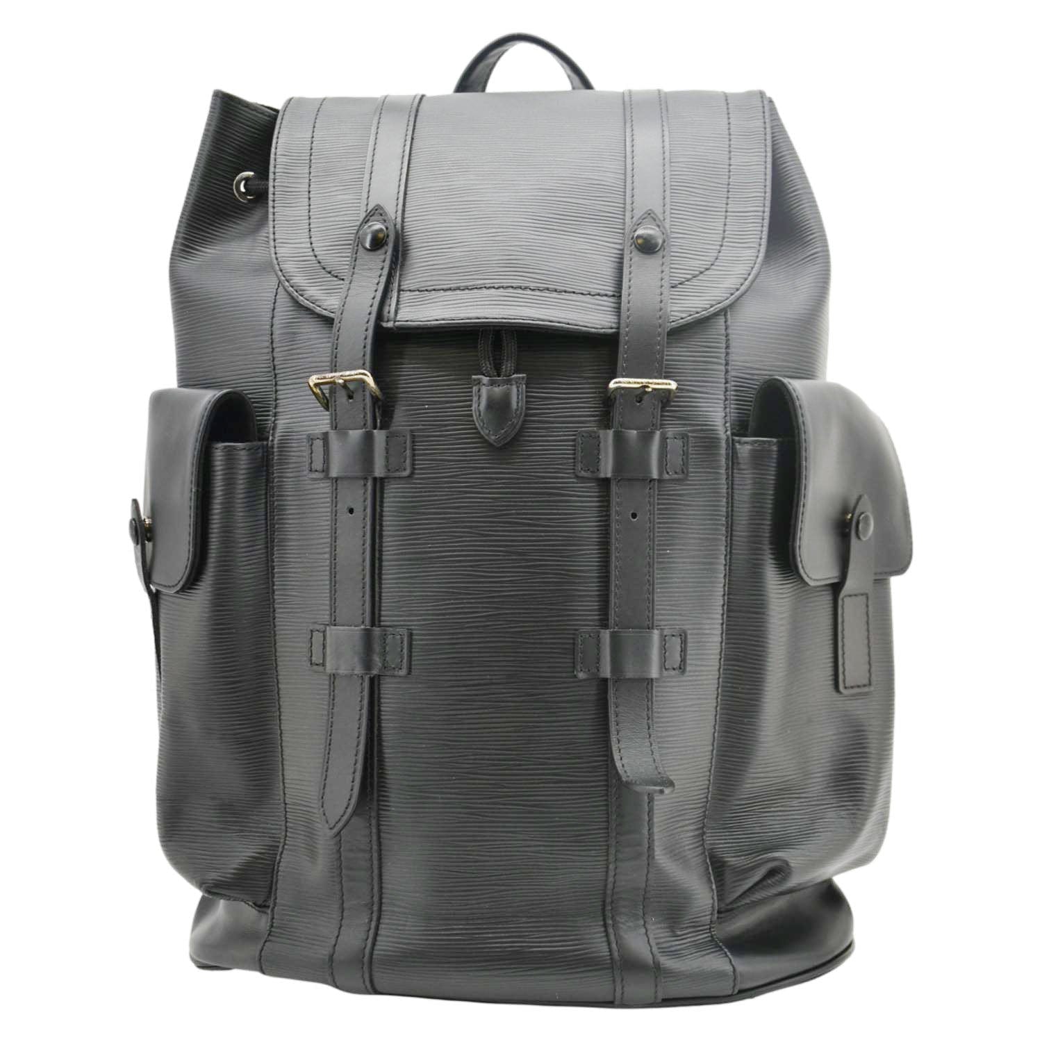 louis vuitton christopher epi backpack LOUIS VUITTON Christopher Epi Leather Black Backpack Bag
