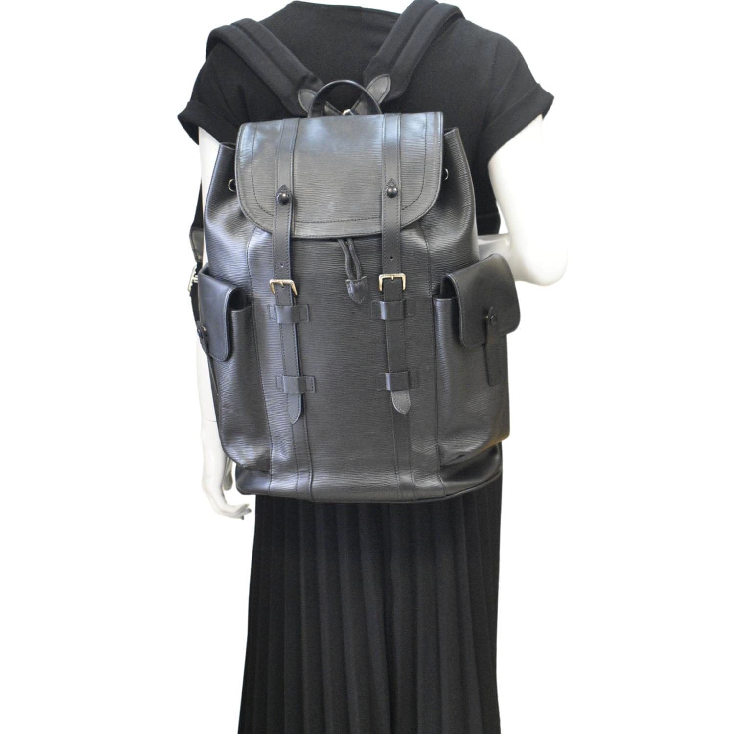louis vuitton christopher epi backpack LOUIS VUITTON Christopher Epi Leather Black Backpack Bag