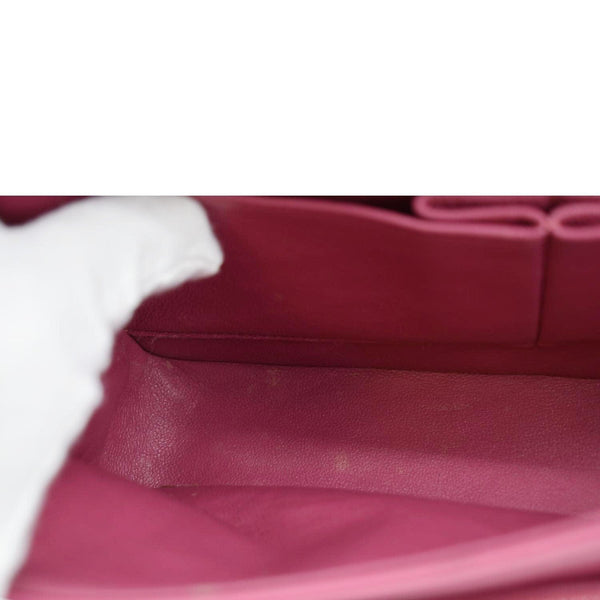 CHANEL Classic Double Flap Patent Leather Shoulder Bag Rose Pink