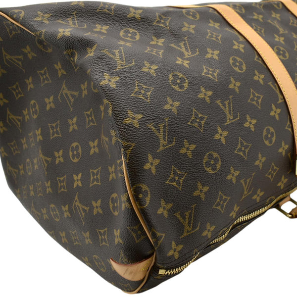 LOUIS VUITTON Keepall 55  Monogram Canvas Travel Bag Brown