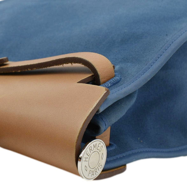 HERMES Herbag Zip Retourne 31 Canvas Tote Shoulder Bag Blue