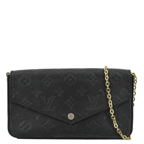 LOUIS VUITTON Felicie Monogram Empreinte Pochette Crossbody Bag Black