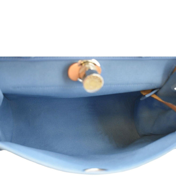 HERMES Herbag Zip Retourne 31 Canvas Tote Shoulder Bag Blue